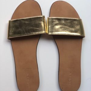 J crew women’s gold slides size 11